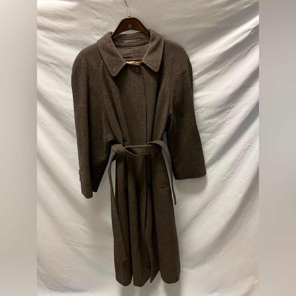 Burberry Dark Gray Wool/Camel Hair Winter Coat - Vintage